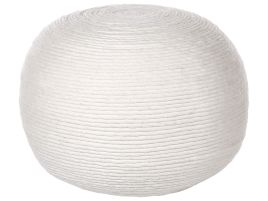 Wool Woven Pouffe White TAKHABI