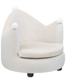 Kids Velvet Armchair Crown Beige VEGA