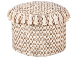 Wicker Pouffe ⌀ 50 cm Beige PIRAK