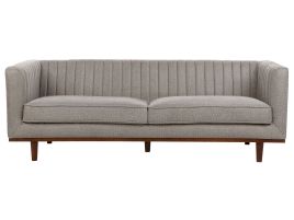 3 Seater Fabric Sofa Light Brown SKAULE