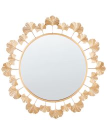 Round Metal Wall Mirror 60cm Gold