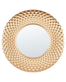 Round Metal Wall Mirror 60cm Gold