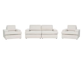 5 Seater Fabric Living Room Set Light Beige ALLA