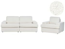 4 Seater Boucle Living Room Set White ALLA
