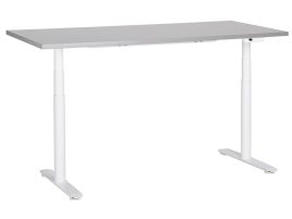 Electric Adjustable Standing Desk 160 x 72 cm Grey and White DESTINAS