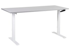 Adjustable Standing Desk 160 x 72 cm Grey and White DESTINES