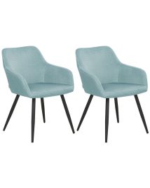Set of 2 Velvet Chairs Light Blue CASMALIA