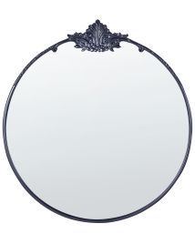 Round Metal Wall Mirror 67cm Black