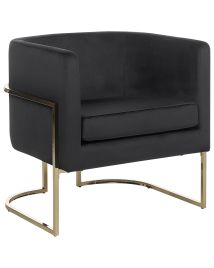 Velvet Armchair Black SIRKKA