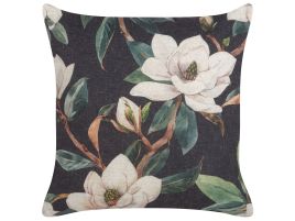 Cushion Floral Pattern 45x45cm Black