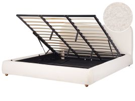 Boucle EU Super King Size Ottoman Bed White BLAGNAC