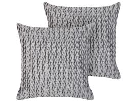Set of 2 Cushions 45x45cm Grey