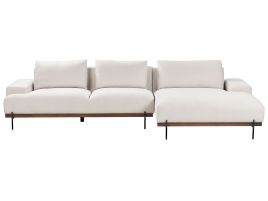 Left Hand Corner Fabric Sofa Beige MARIFERD