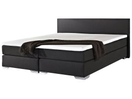 Fabric EU Super King Size Divan Bed Black PRESIDENT