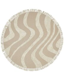Round Cotton Area Rug 140cm Beige