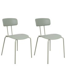 Set of 2 Dining Chairs Light Green SIBLEY