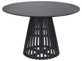 Round Acacia Wood Dining Table âŒ€ 120 cm Black MESILLA