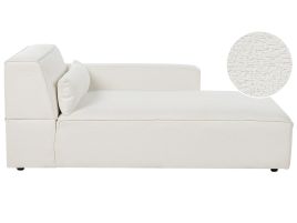 Left Hand Boucle Chaise Lounge White HELLNAR