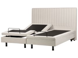 Fabric EU Super King Size Adjustable Bed Beige DUKE II