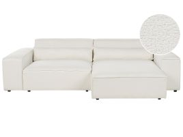 Left Hand 2 Seater Modular Boucle Corner Sofa White HELLNAR