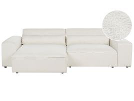 Right Hand 2 Seater Modular Boucle Corner Sofa White HELLNAR
