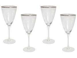 Set of 4 Gold-Rimmed Wine Glasses 38 cl TOPAZ