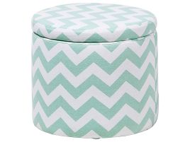 Storage Footstool Mint Green and White TUNICA