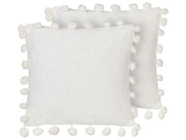 Set of 2 Cushions 45x45cm White