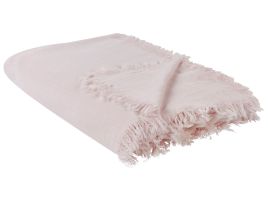 Cotton Bedspread 150 x 200 cm Pink HALPOLA