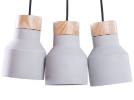3 Light Cluster Pendant Lamp Grey BAHT