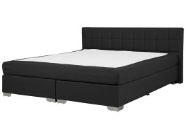 Fabric EU Super King Size Divan Bed Black ADMIRAL
