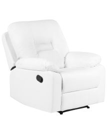 Faux Leather Manual Recliner Chair White BERGEN