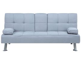 Fabric Sofa Bed Light Grey ROXEN