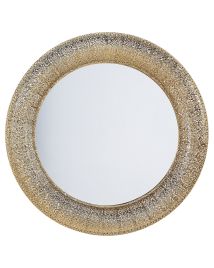 Round Metal Wall Mirror 80cm Gold