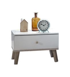 Berten 1 Drawer Bedside Chest - White and Oak