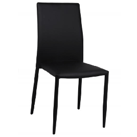 Buxton Leather Style Stackable Dining Chairs Set of 4 - Black