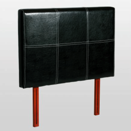 Chester Leather Effec High-Appeal Wooden Frame Headboard Single Bed - Black