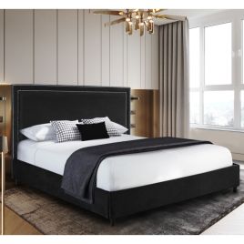Sensio Plush Velvet Bed - Black in 5 Sizes