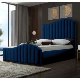 Magnifik Plush Velvet Bed - Blue in 5 Sizes