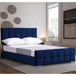 Minsa Plush Velvet Bed - Blue in 5 Sizes