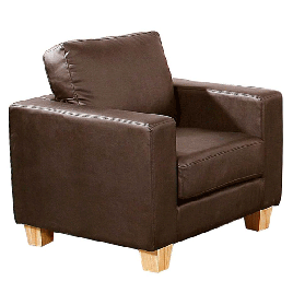 Buxton Chesterfield Single Seater Sofa Suite in PU Leather - Brown
