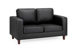 2 Seater Sofa - LISA 2 Seater Sofa Black 140cm