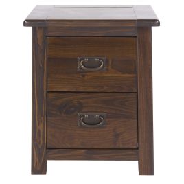 Bedside Table - BOSTON 2 Drawer Nightstand Antique Pine 45cm