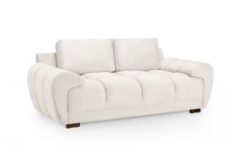 2 Seater Sofa - SUSAN Plush Velvet 2 Seater Sofa Cream 205cm