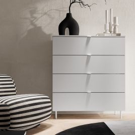 MILAVORO White Chest of Drawers - Medium-sized, 4 Drawers