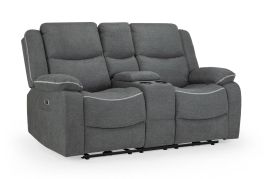 Recliner Sofa - MART Electric Fabric 2 Seater Recliner Sofa Graphite 168cm