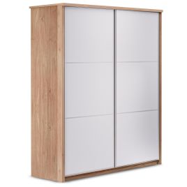 RUSI 2 Door Sliding Wardrobe Oak with White - 155cm