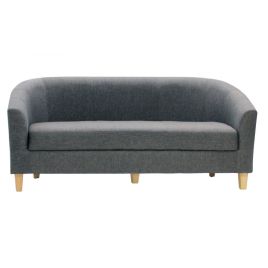 Bexhill Linen Fabric 3-Seater Sofa in Dark Grey