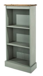 Corona Low Narrow Open Bookcase - Grey