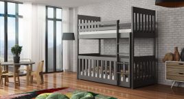 Kristofer Wooden Bunk Bed with Cot Bed and Foam Mattress - Graphite